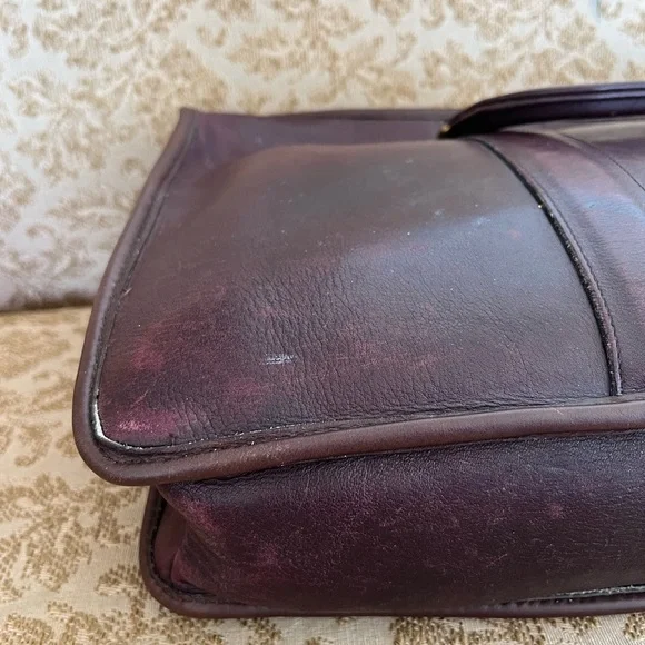 Vintage COACH Attache Burgundy New York City Leather Briefcase Portfolio 5060